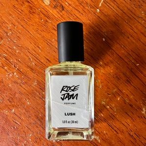 Discontinued Lush Rose Jam 1 fl. Oz, sprayed two times. Exp. Feb 2027
